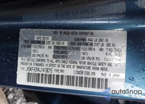 2018 Mazda Cx-5 Touring из США, поврежденный, VIN JM3KFACM4J1419015